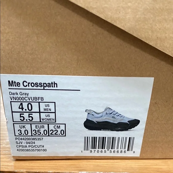 Vans Unisex W/M Mte Crosspath Light blue/gray and dark blue Hike/Sneakers w/box - Picture 4 of 6